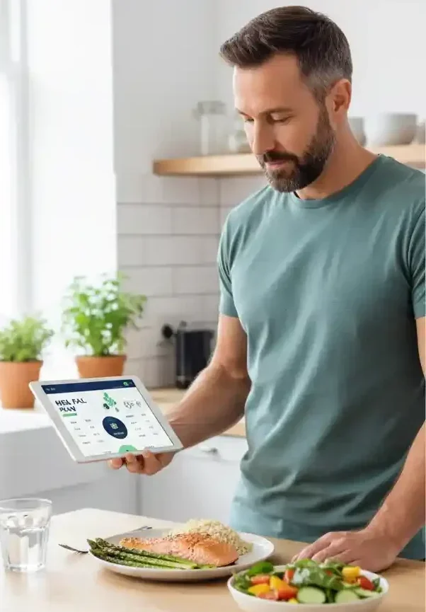 Healthy nutrition and balanced diet plan for adults