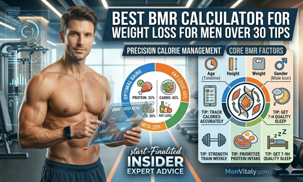 Using the best BMR calculator for weight loss for men over 30 tips to find daily calorie needs for fat loss and muscle gain.