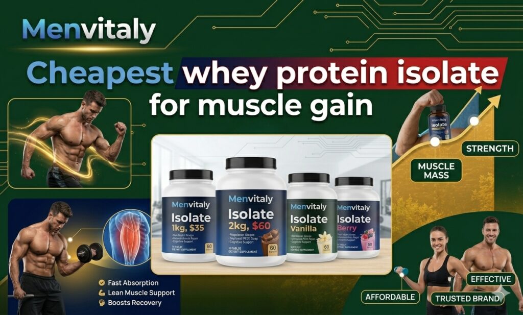 Cheapest whey protein isolate for muscle gain featuring top budget-friendly brands.