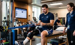 Luka Doncic injury recovery analysis featuring knee stability and athletic performance.
