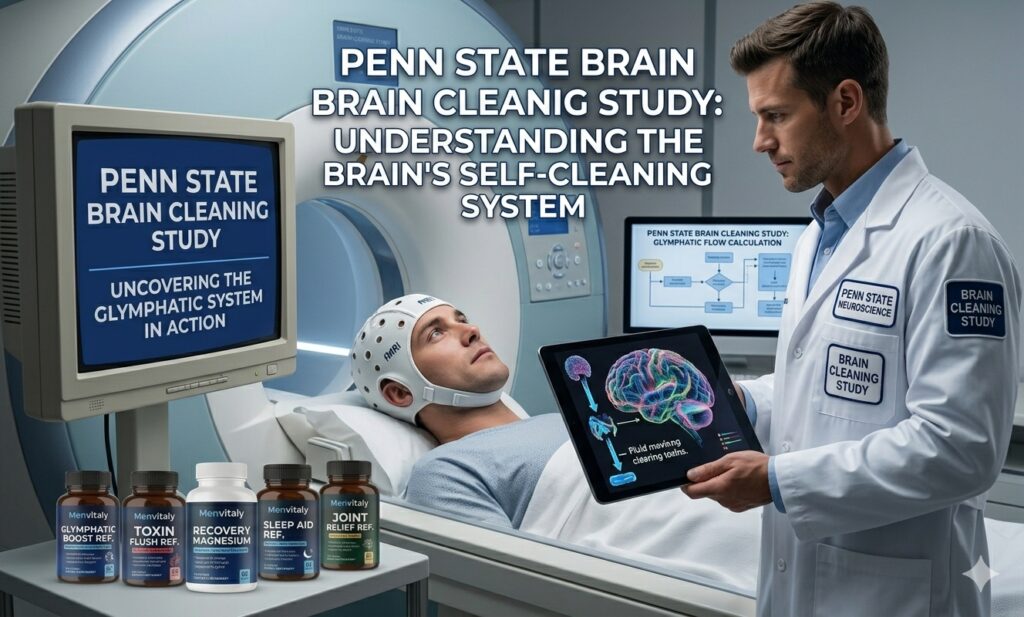 Visualization of the Penn State brain cleaning study showing brain detoxification during sleep.