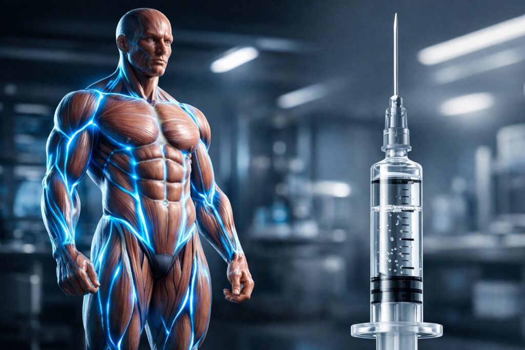 Professional athlete using resistance training to prevent muscle loss GLP-1 medications.