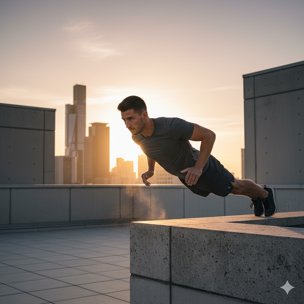Home workout visual demonstrating high-performance Bodyweight Fat Burners and Calisthenics split routine.
