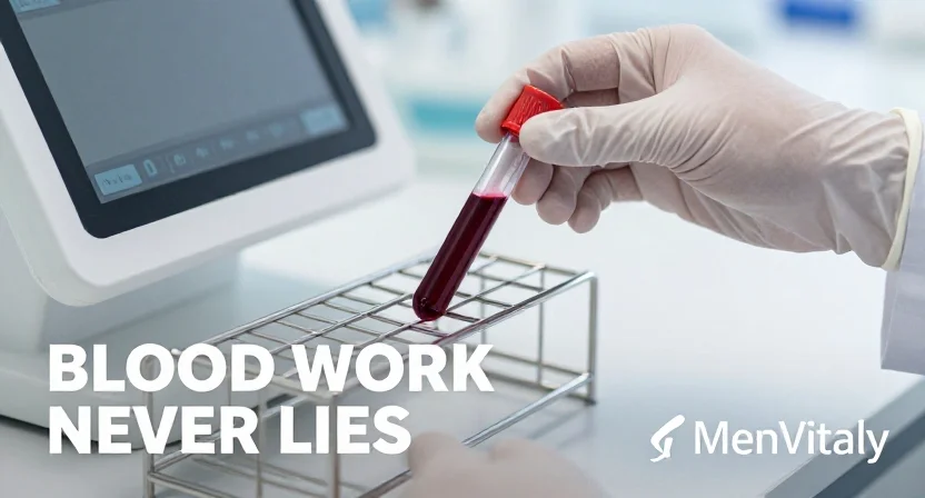 A clean clinical blood sample tube used to accurately assess free testosterone vs total testosterone ratios.