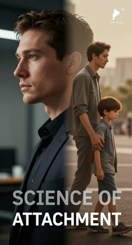 Visual representation of Attachment Theory showing the psychological connection between childhood memories and adult relationship psychology.