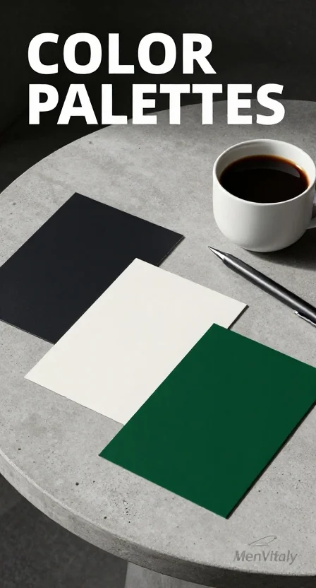 Sleek paint swatches on a concrete surface illustrating a high-contrast exterior color palette for modern homes.