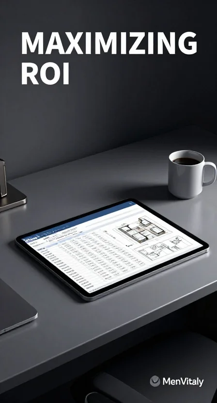 An open iPad on a desk displaying renovation plans and budgeting spreadsheets for house upgrades.