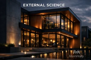 A luxury home facade demonstrating modern house exterior design with premium siding materials and glass detailing.