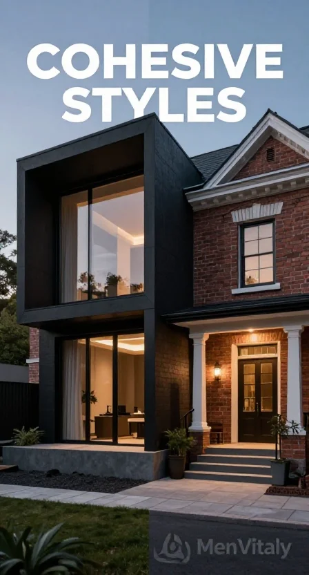 A side-by-side comparison of modern minimalist and traditional architectural styles in residential design.